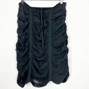 NWT Solitaire Midi Skirt Women's L Black Ruched Draped Fairycore Whimsigoth